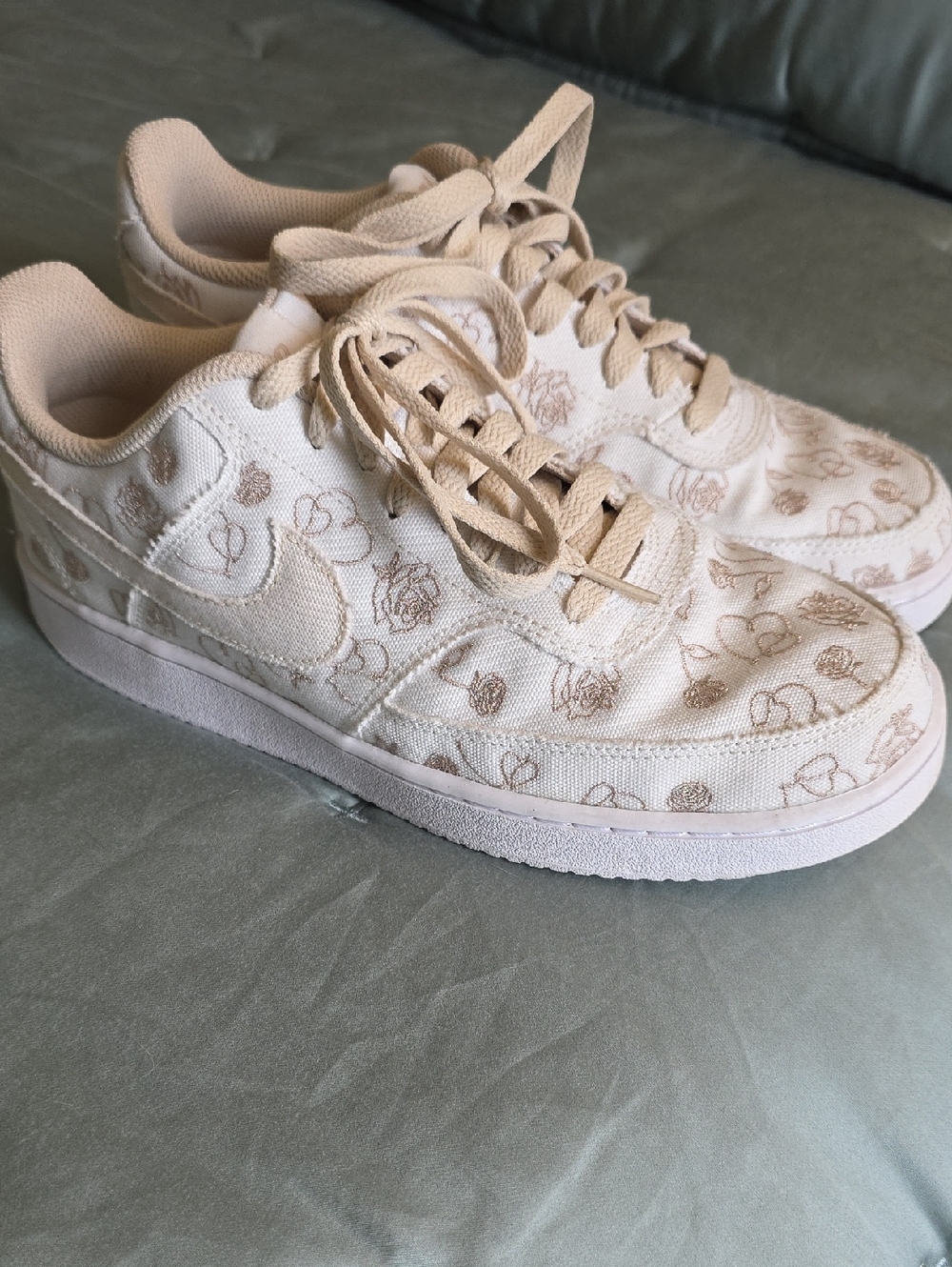 Nike Women's Court Vision Beige  Canvas Sneakers